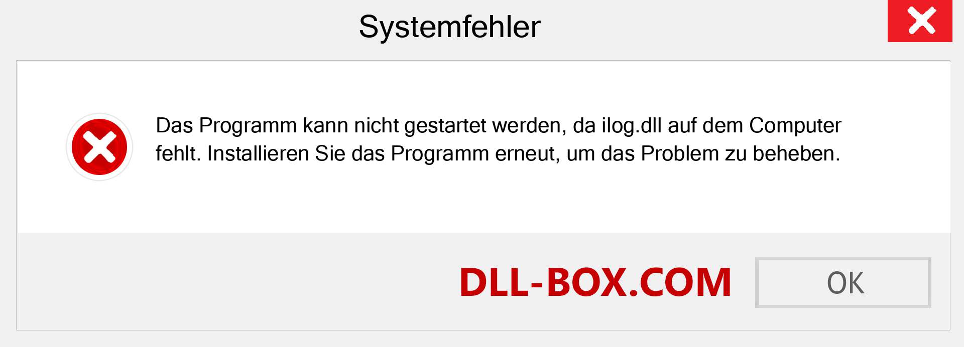 ilog.dll-Datei fehlt?. Download für Windows 7, 8, 10 - Fix ilog dll Missing Error unter Windows, Fotos, Bildern