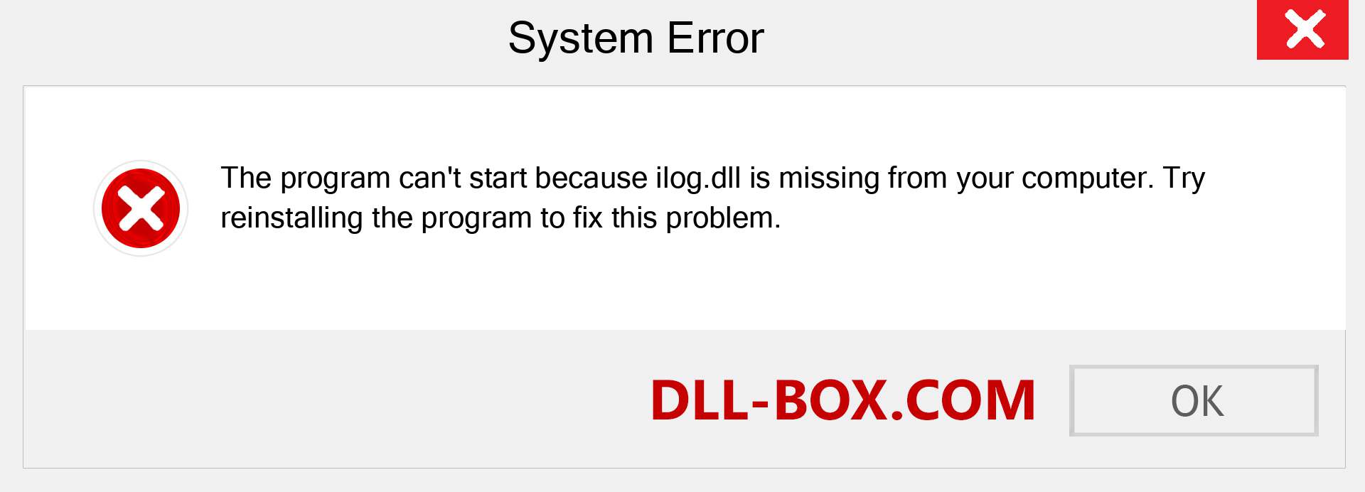  ilog.dll file is missing?. Download for Windows 7, 8, 10 - Fix  ilog dll Missing Error on Windows, photos, images